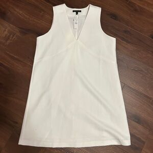 Banana Republic White Sleeveless V-Neck Dress